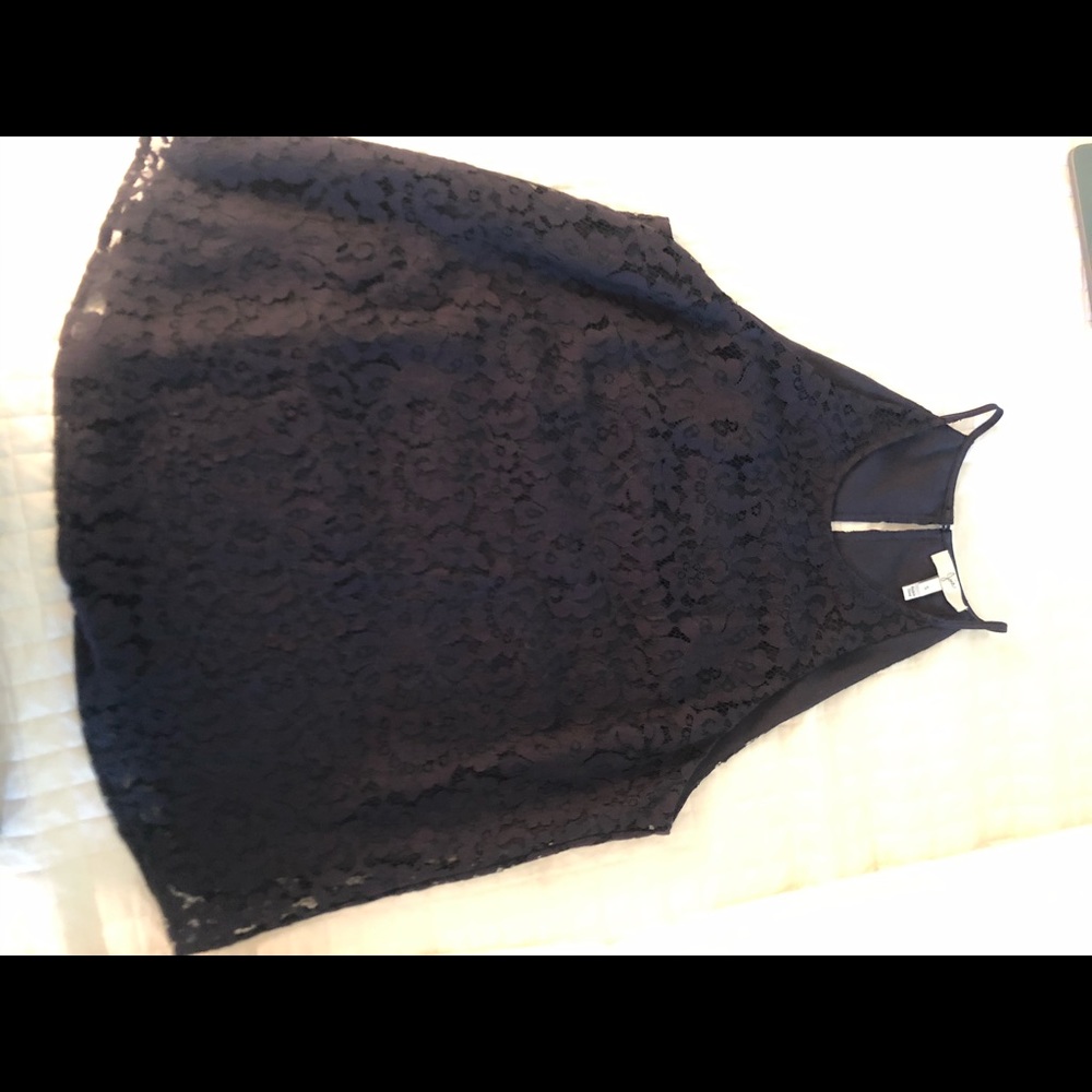 Navy lace top